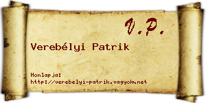 Verebélyi Patrik névjegykártya